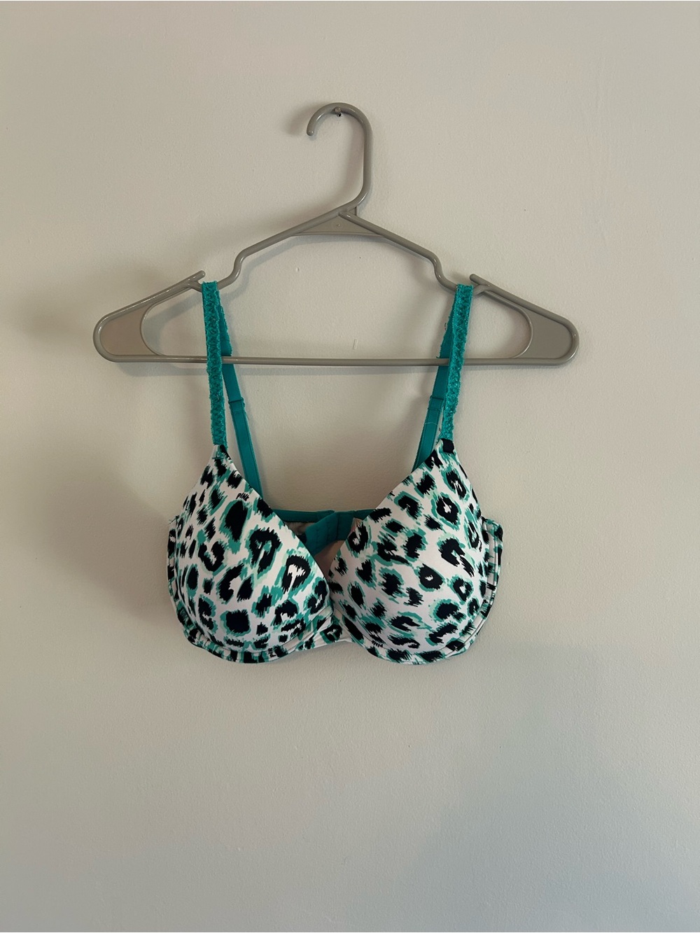 Teal Leopard Print Underwire Bra - Women's Intimates